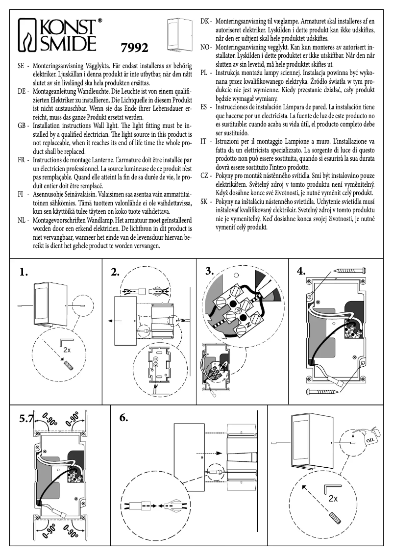 Page 1 of the manual User Manual Konstsmide Siracusa