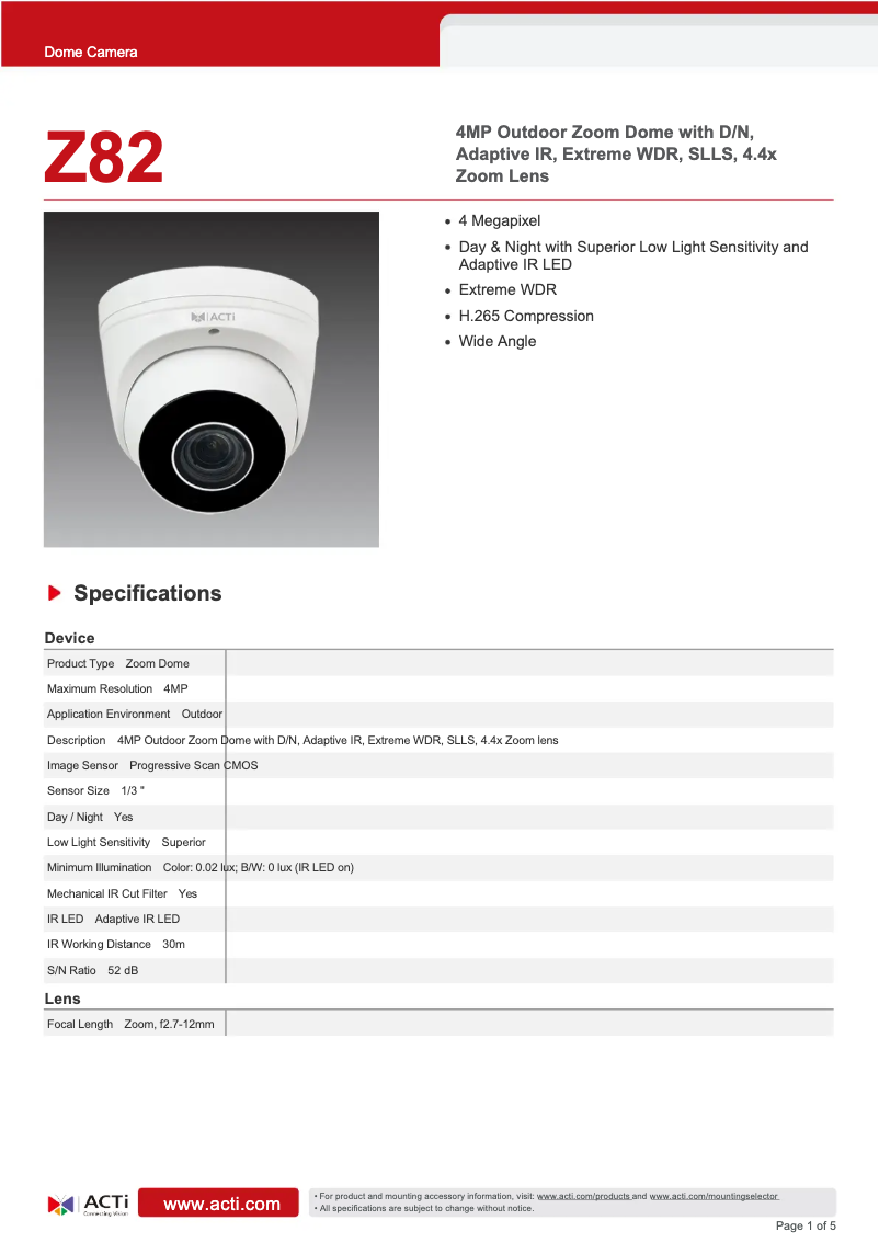 First page image of the manual for Z82