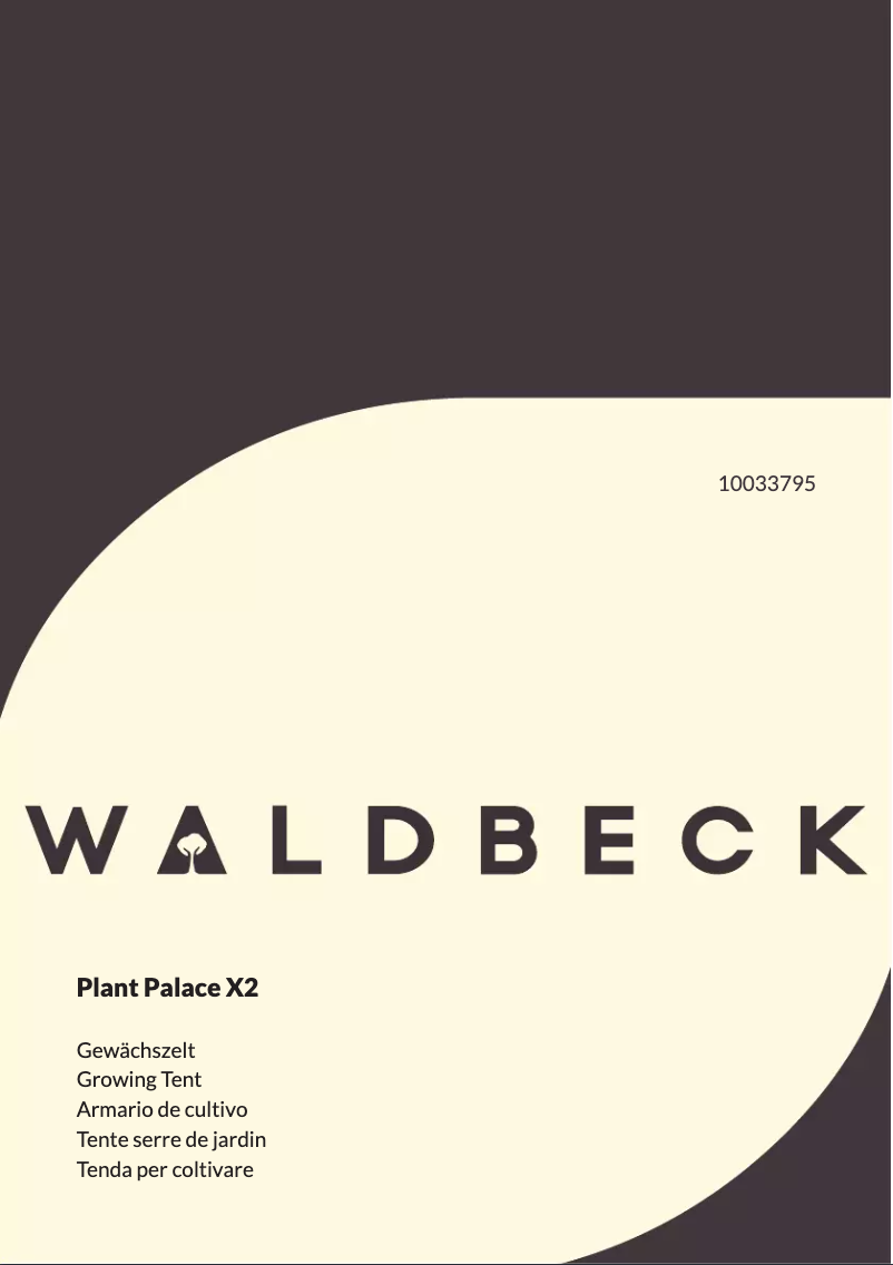 First page image of the manual for Plant Palace X2