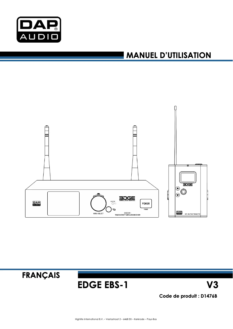 Image de la première page du manuel de l'appareil EDGE EBS-1