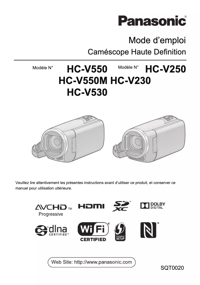 Page 1 of the manual User Manual Panasonic HC-V250