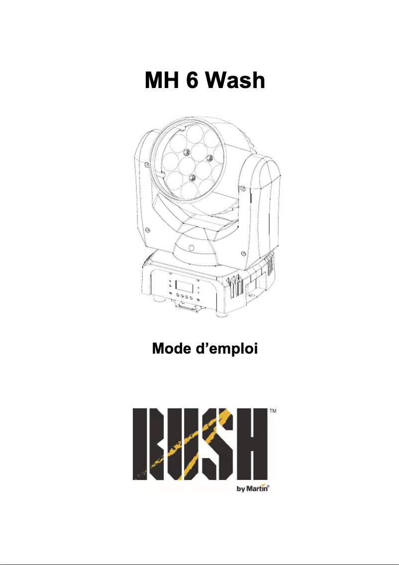 First page image of the manual for RUSH MH 6 Wash