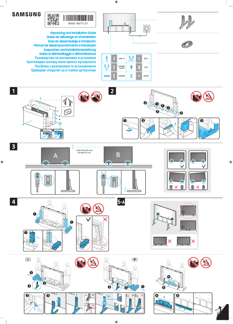 First page image of the manual for UN98DU9000G