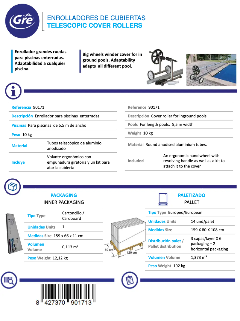 Page 1 of the manual Technical Sheet Gre 90171