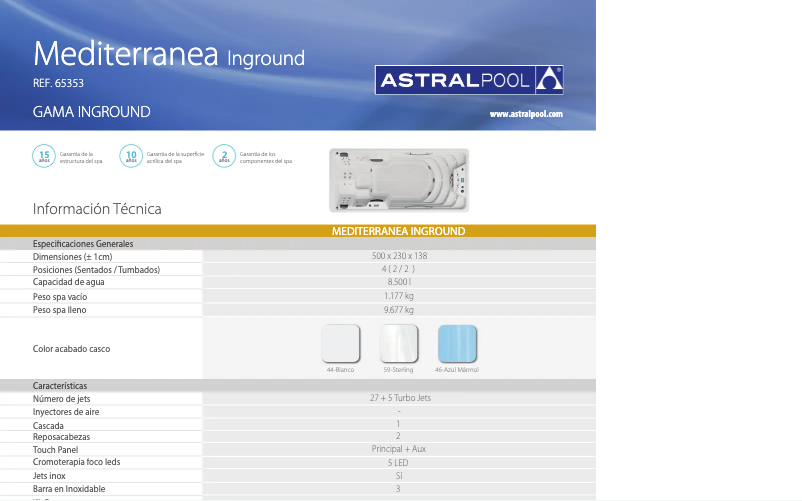 First page image of the manual for Swimspa Méditerranea