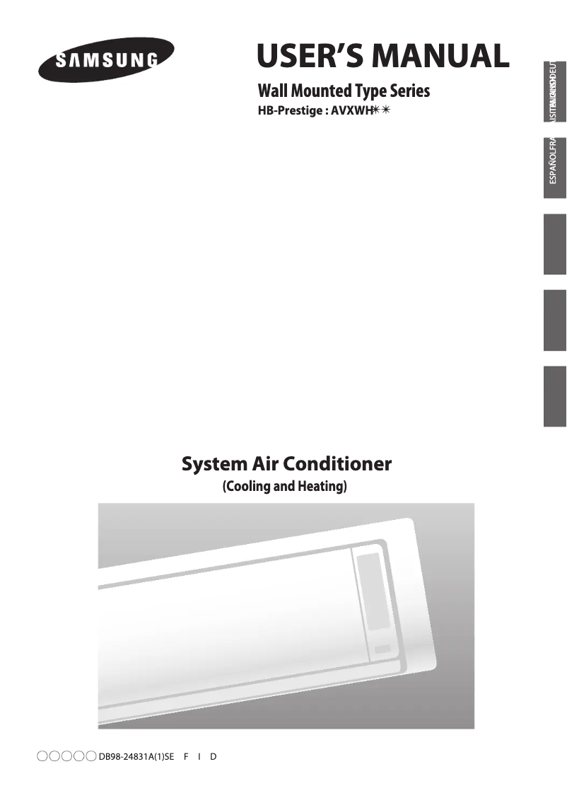 Page 1 of the manual User Manual Samsung AVXWHH028EA