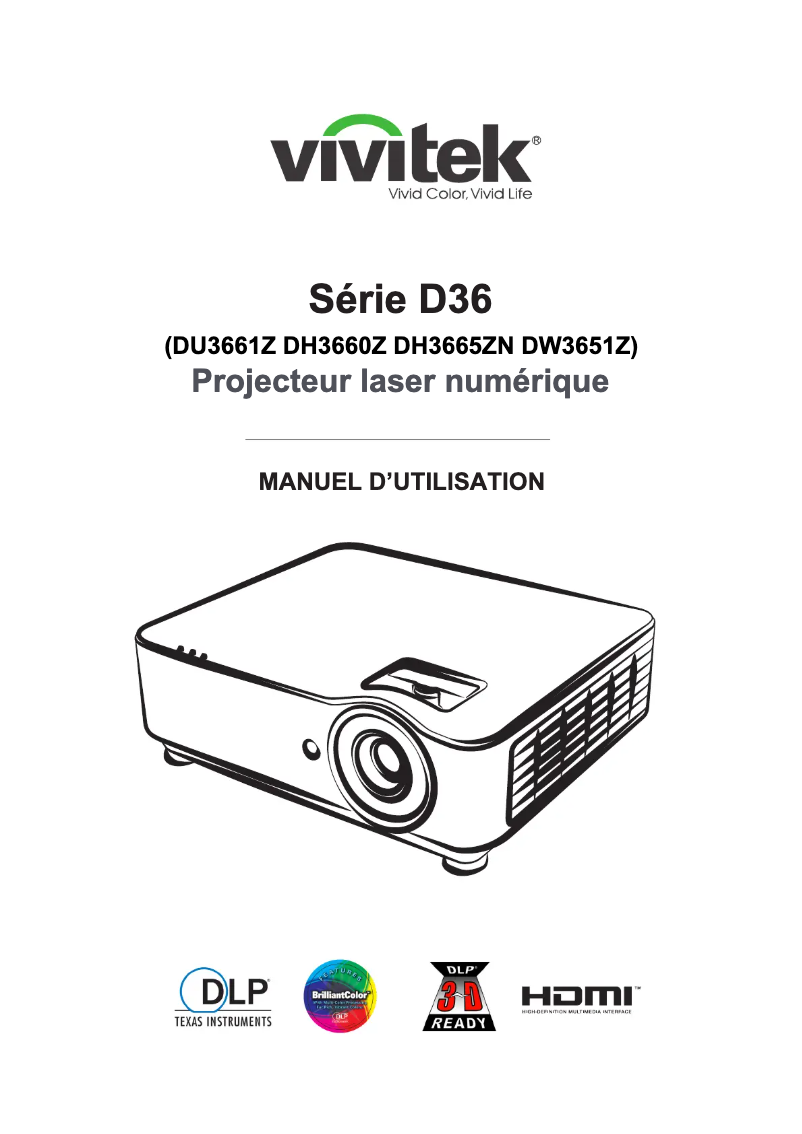 Image de la première page du manuel de l'appareil DH3665ZN