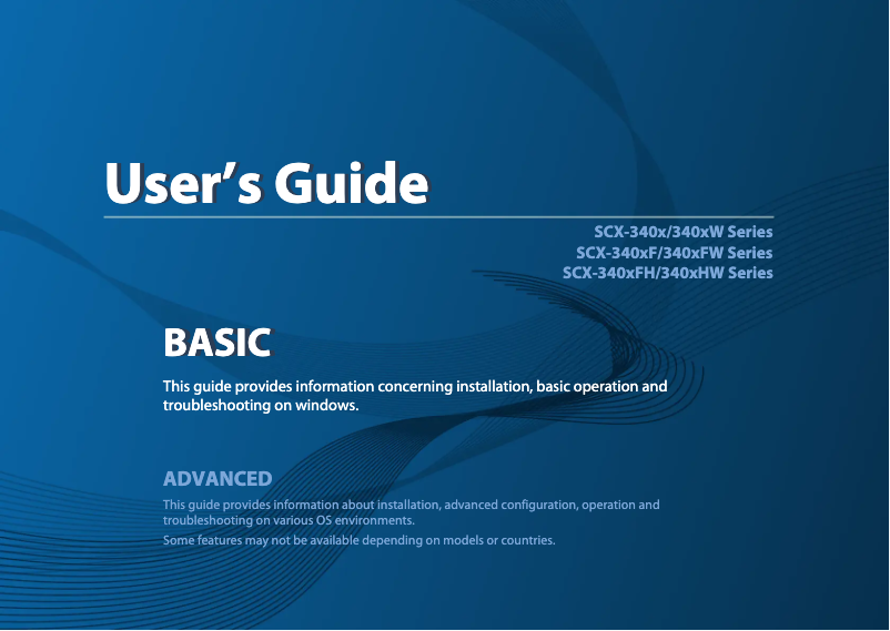 Page 1 of the manual User Manual Samsung SCX-3405