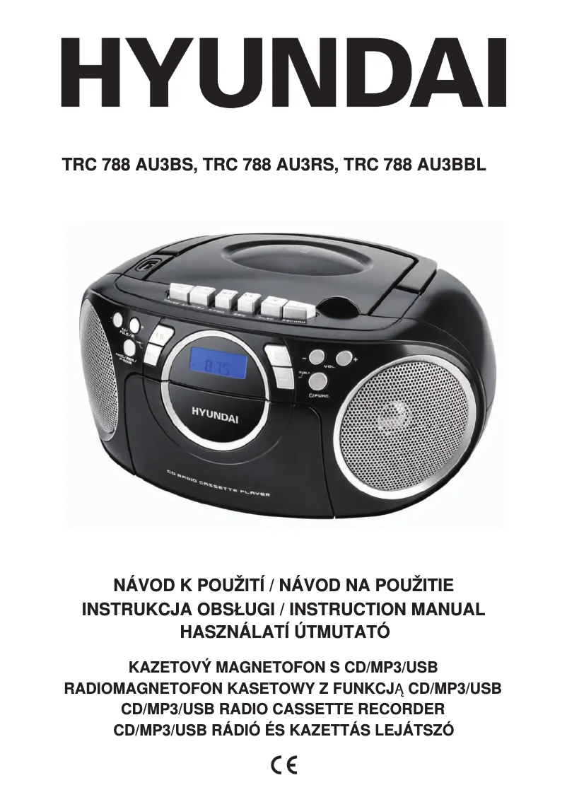 First page image of the manual for TRC 788 AU3RS