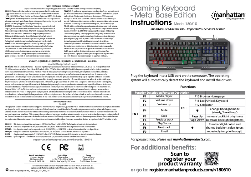 First page image of the manual for 180610
