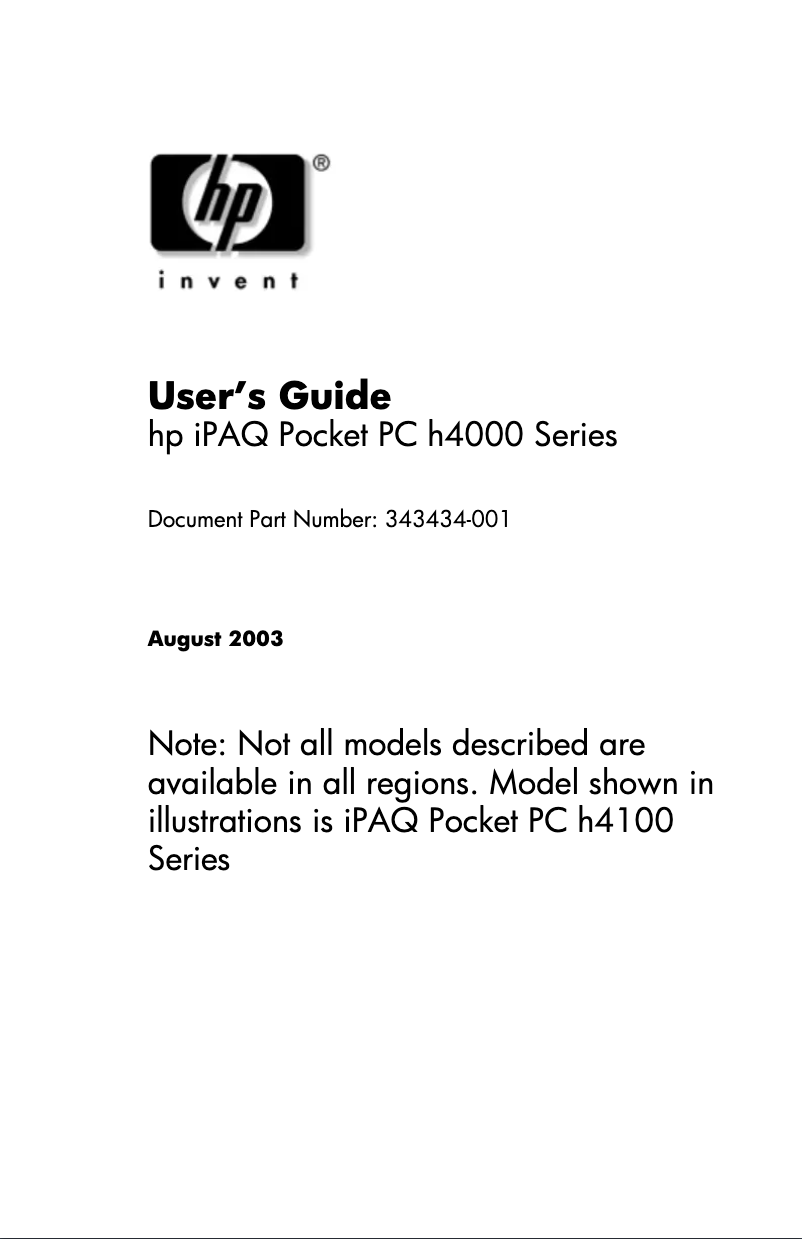 First page image of the manual for iPAQ h4150