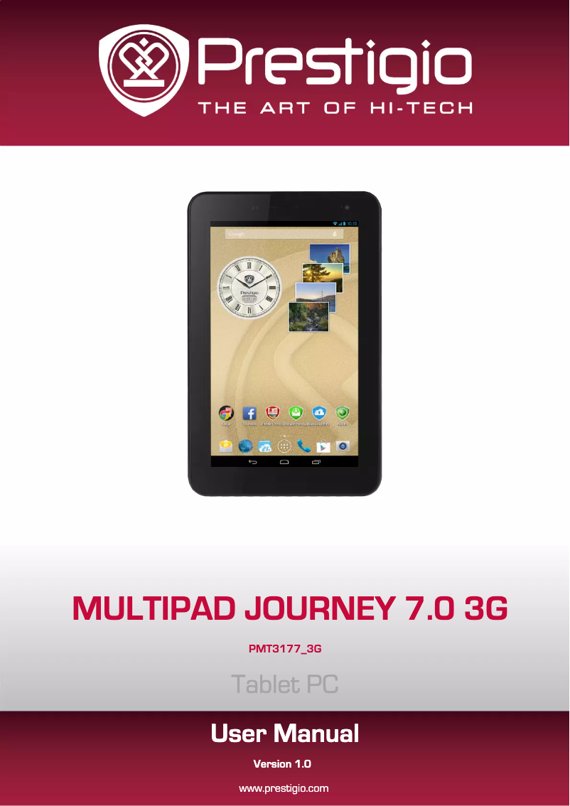 Page 1 of the manual User Manual Prestigio MultiPad Journey 7.0 3G