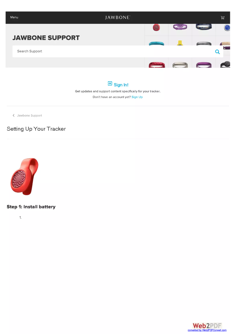 First page image of the manual for UP Move