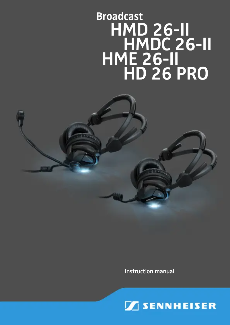 Page 1 of the manual User Manual Sennheiser HD 26 PRO