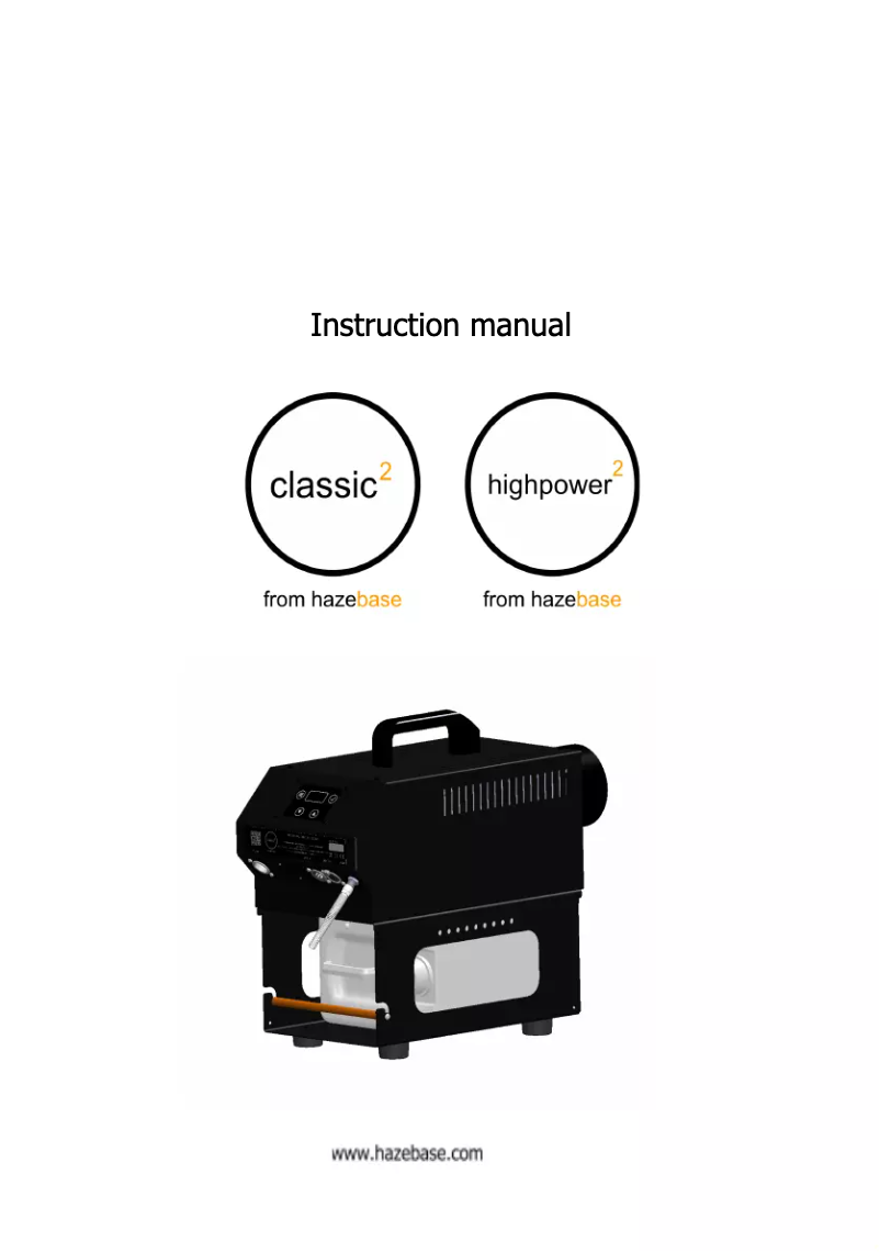 Page 1 of the manual User Manual Hazebase Classic²