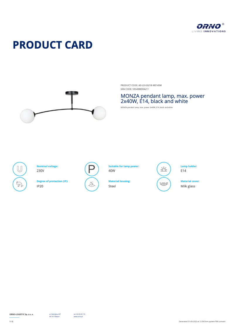 First page image of the manual for AD-LD-6321B-WE14SM