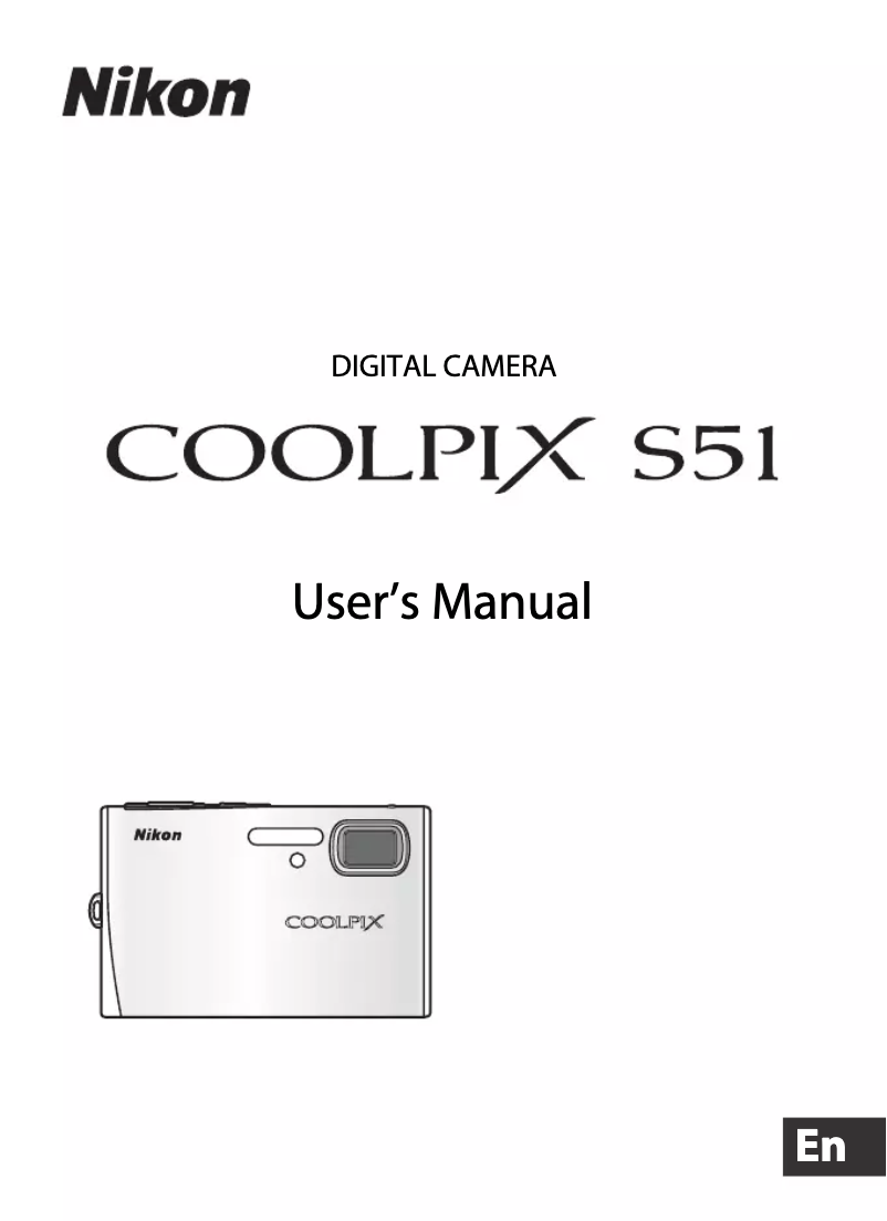 Page 1 of the manual User Manual Nikon Coolpix S51