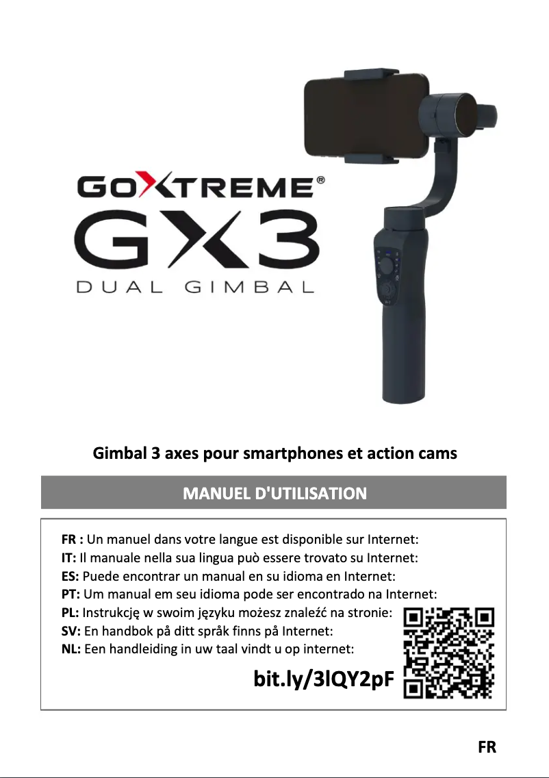 Page 1 of the manual User Manual GoXtreme Gimbal Gx3