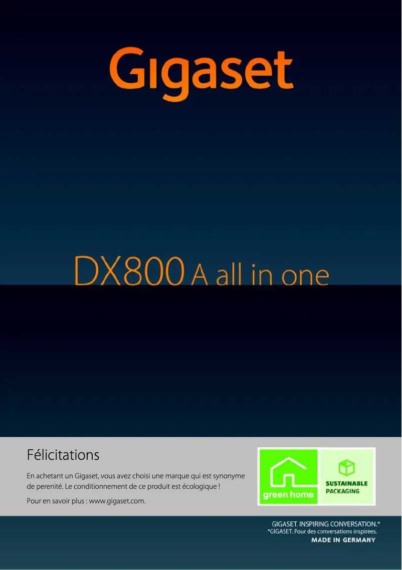 First page image of the manual for DX800A