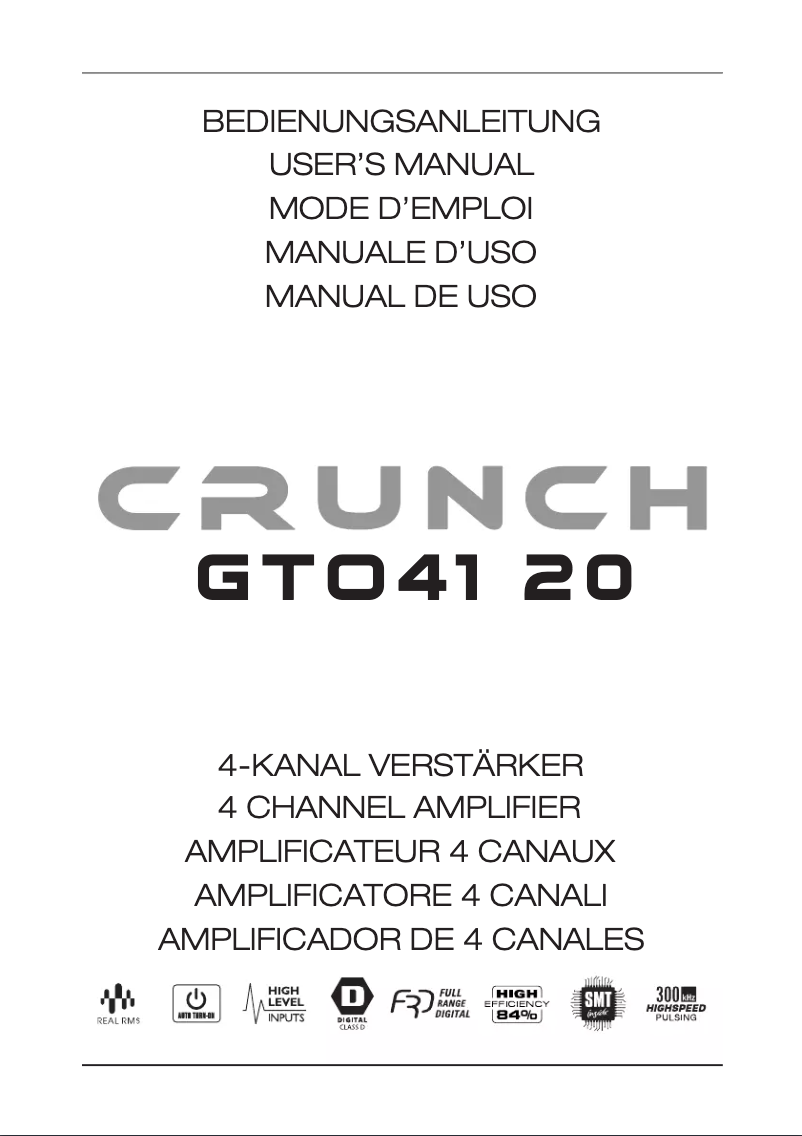 Page 1 of the manual User Manual Crunch GTO4120