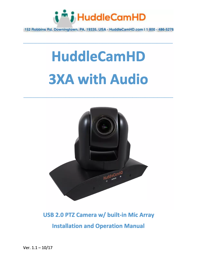 Page 1 of the manual User Manual HuddleCamHD 3XA