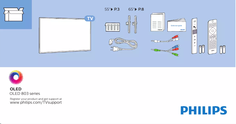 First page image of the manual for 65OLED803