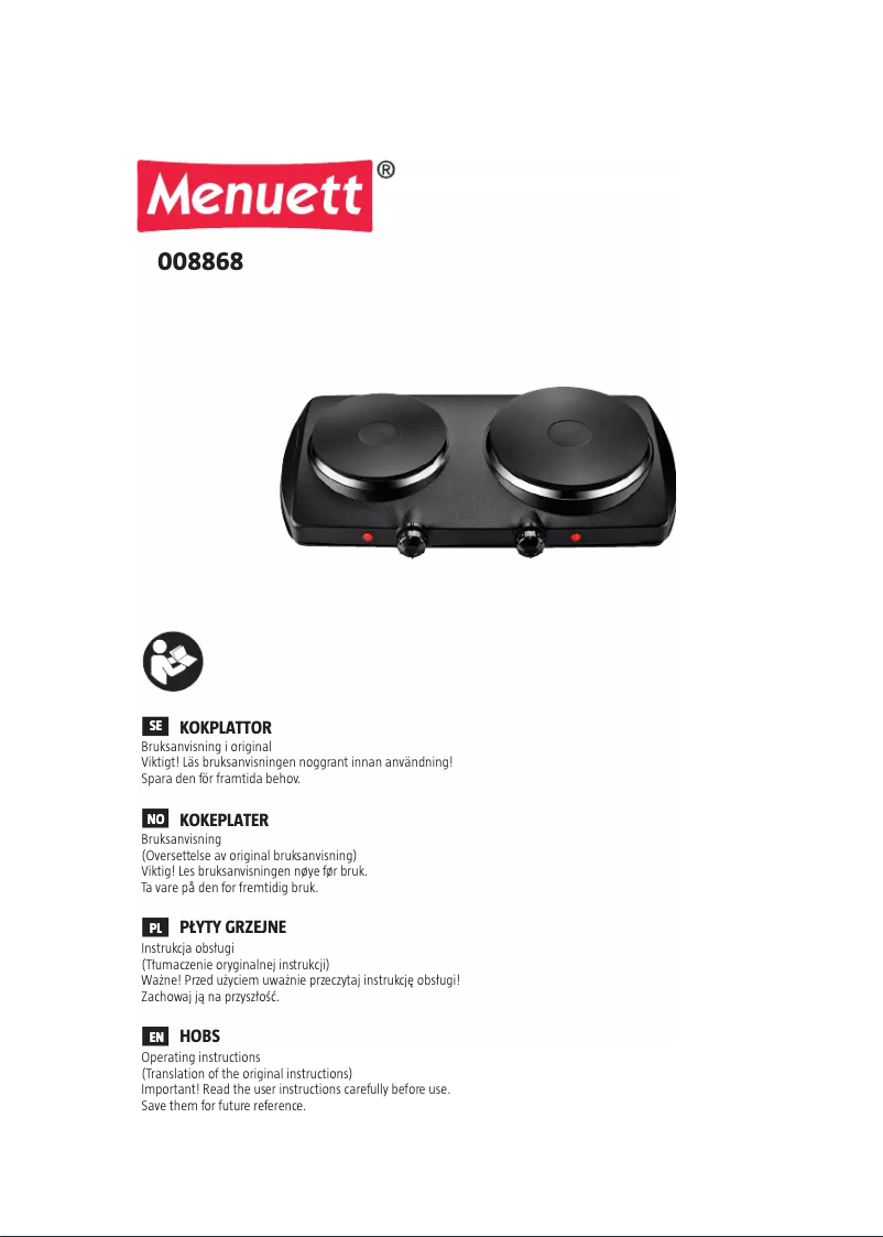 Page 1 of the manual User Manual Menuett 008868