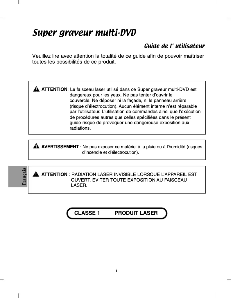 Page 1 of the manual User Manual LG GH24NS70