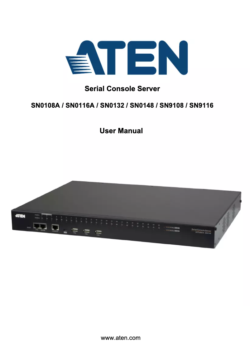 Page 1 of the manual User Manual ATen SN9108