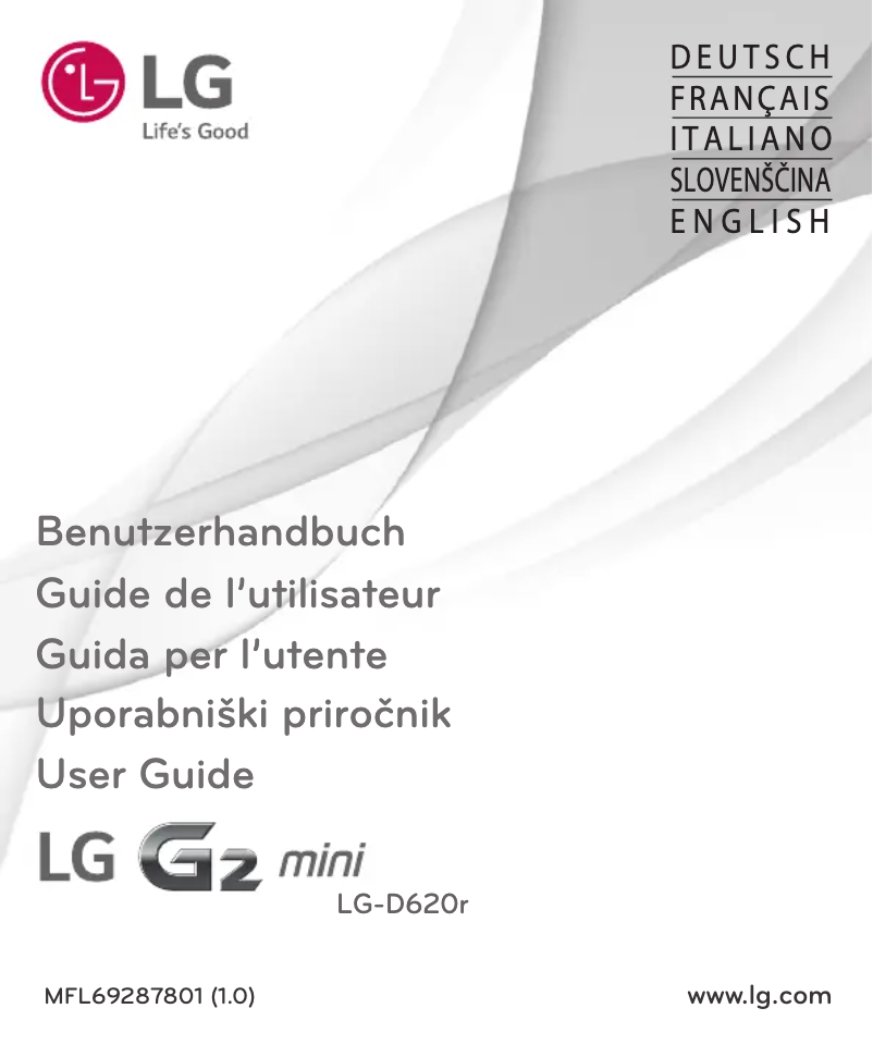 First page image of the manual for LG-D620R