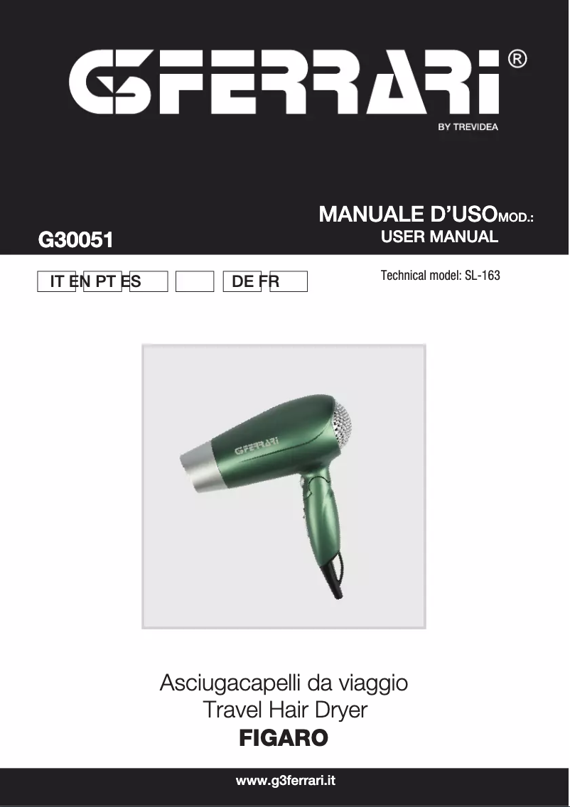 Page 1 de la notice Manuel utilisateur G3 Ferrari Figaro G30051