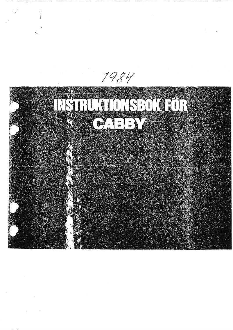 Page 1 of the manual User Manual Cabby 1984
