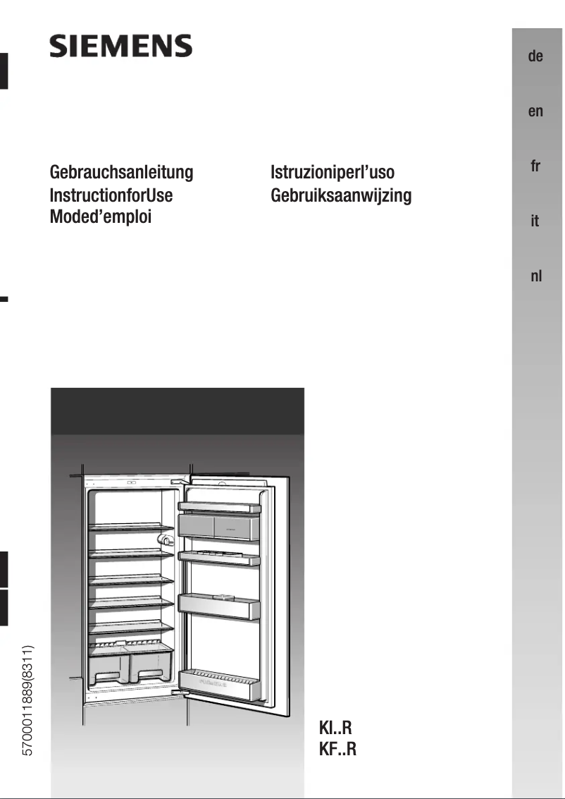 Page 1 of the manual User Manual Siemens KF20R450