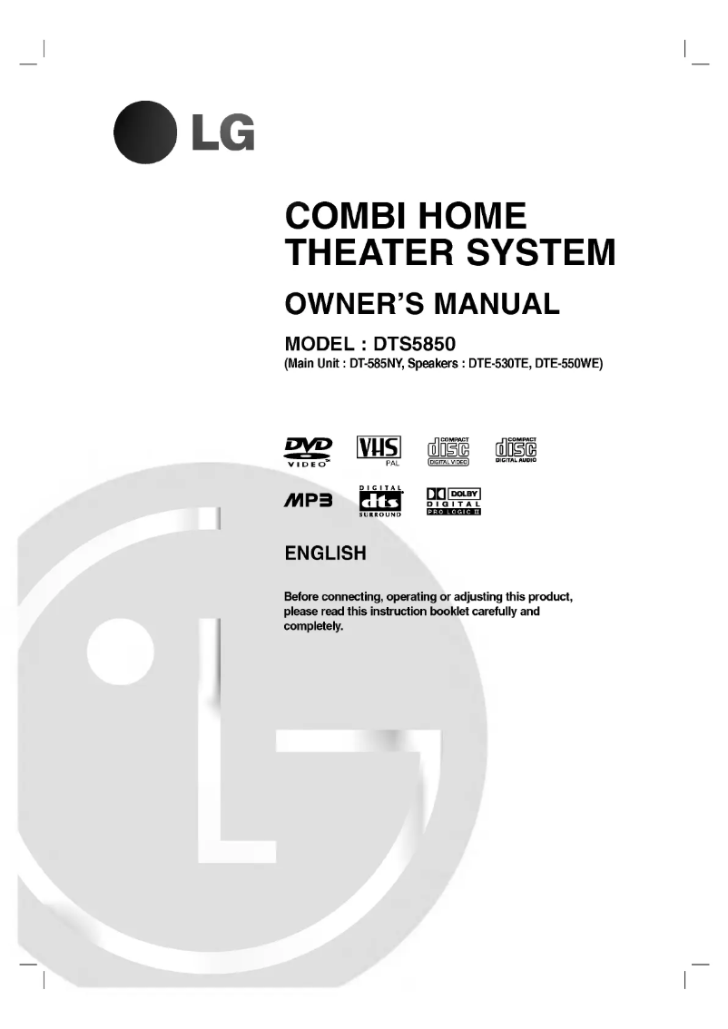 First page image of the manual for DT-585NY