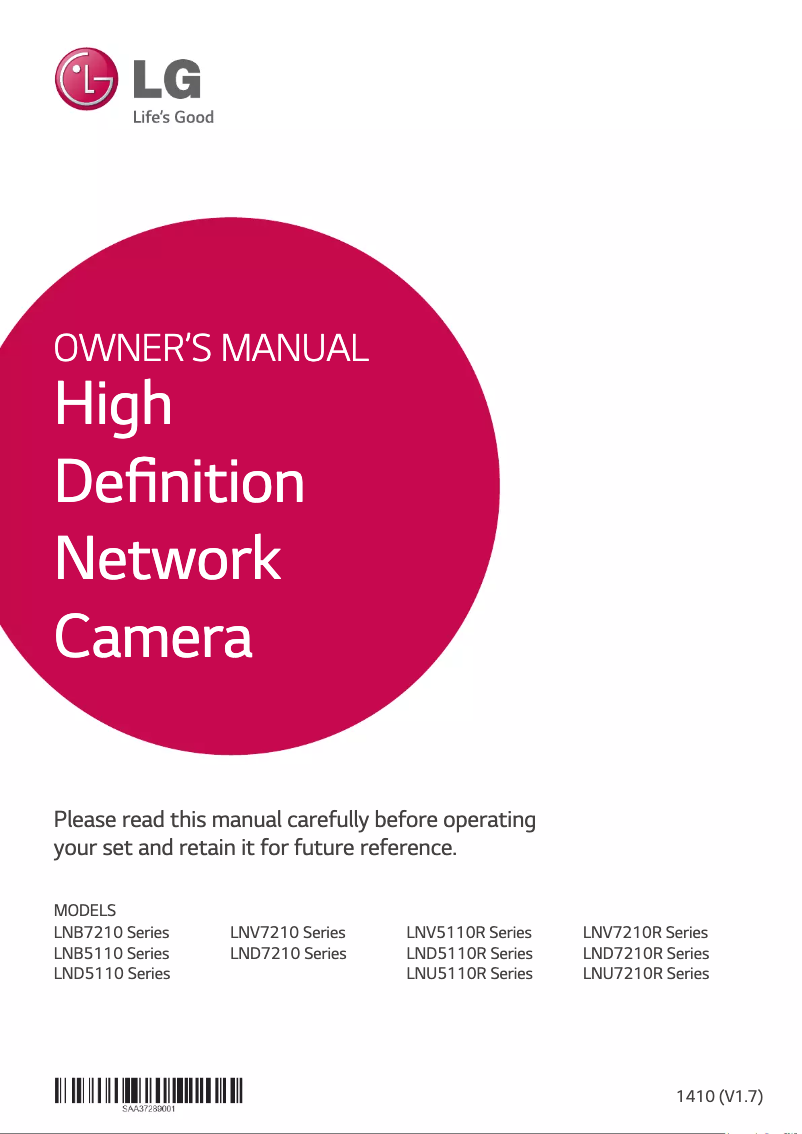 First page image of the manual for LND7210