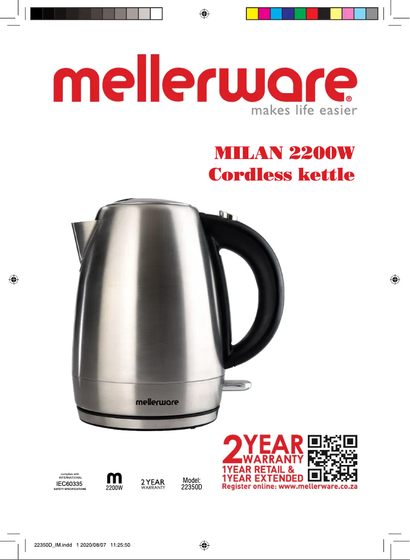 First page image of the manual for Milan 22350D