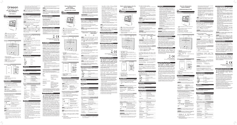 Page 1 of the manual User Manual Oregon Scientific BAR800X