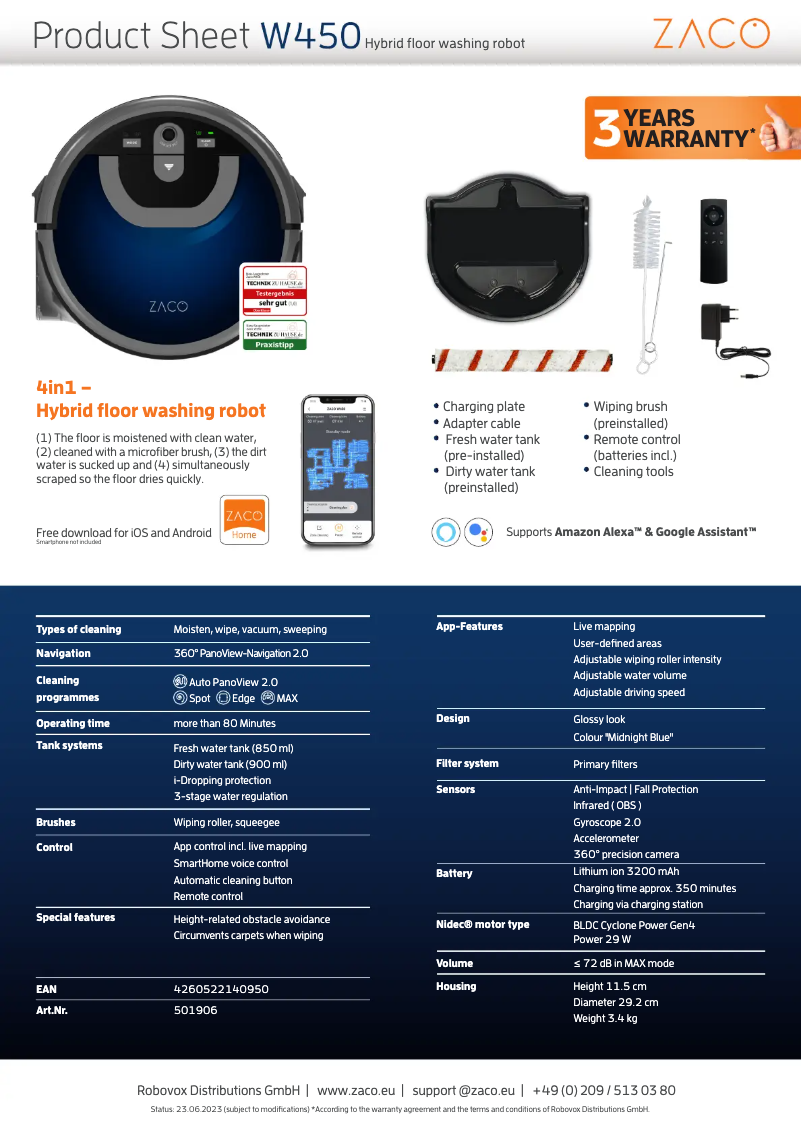 First page image of the manual for W450