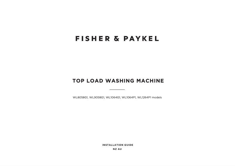 Page 1 of the manual Installation Guide Fisher & Paykel WL1264P1
