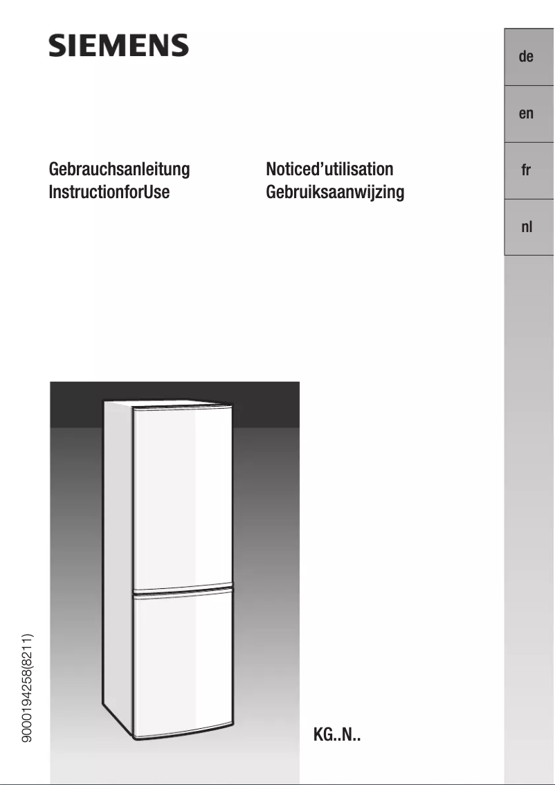 Page 1 of the manual User Manual Siemens KG36NA91FF