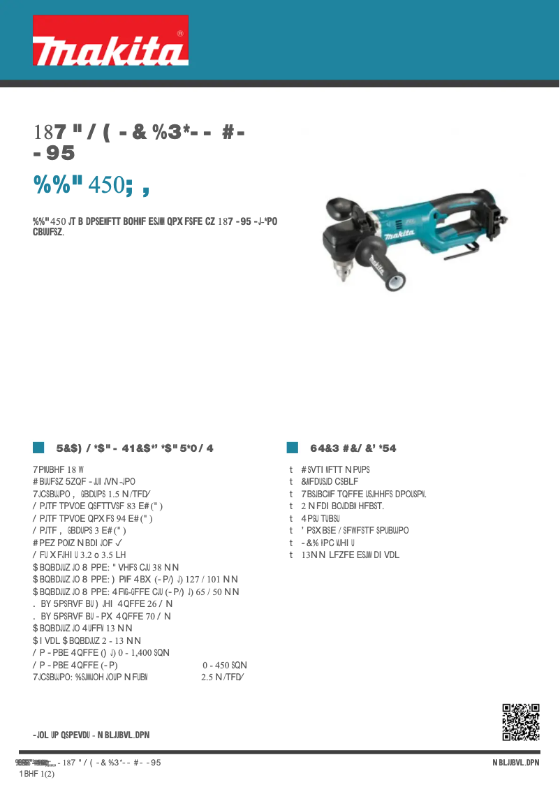 First page image of the manual for DDA450ZK