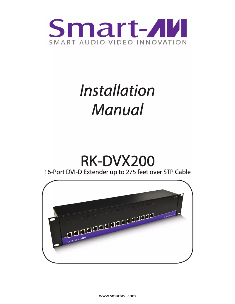 First page image of the manual for RK-DVX-TX4S