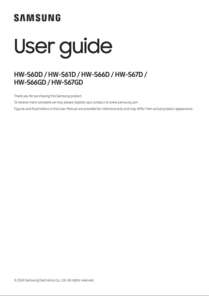 Page 1 of the manual User Manual Samsung HW-S66GD