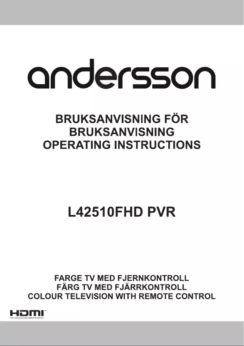 Page 1 of the manual User Manual Andersson L42510FHD PVR