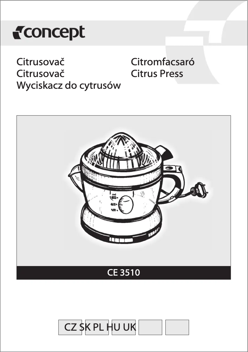 Page 1 of the manual User Manual Concept CE-3510
