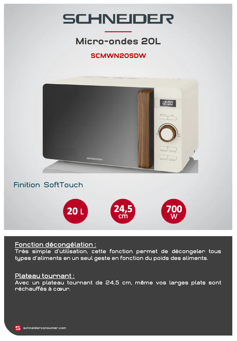 First page image of the manual for SCMWN20SDW