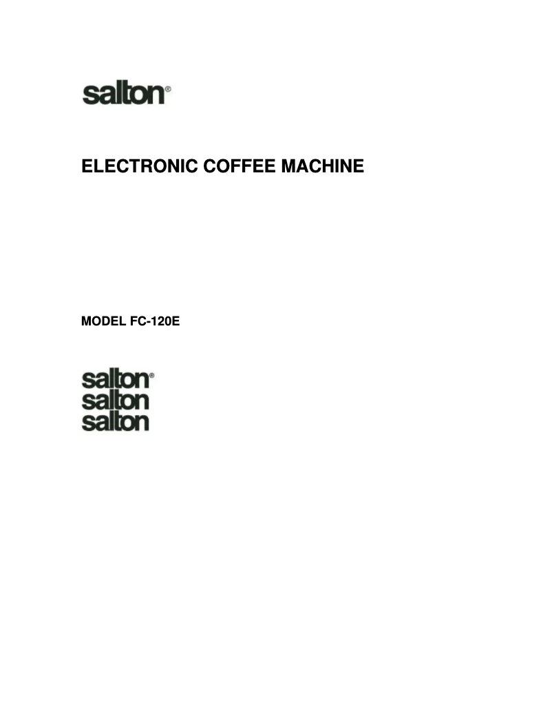 First page image of the manual for FC-120E