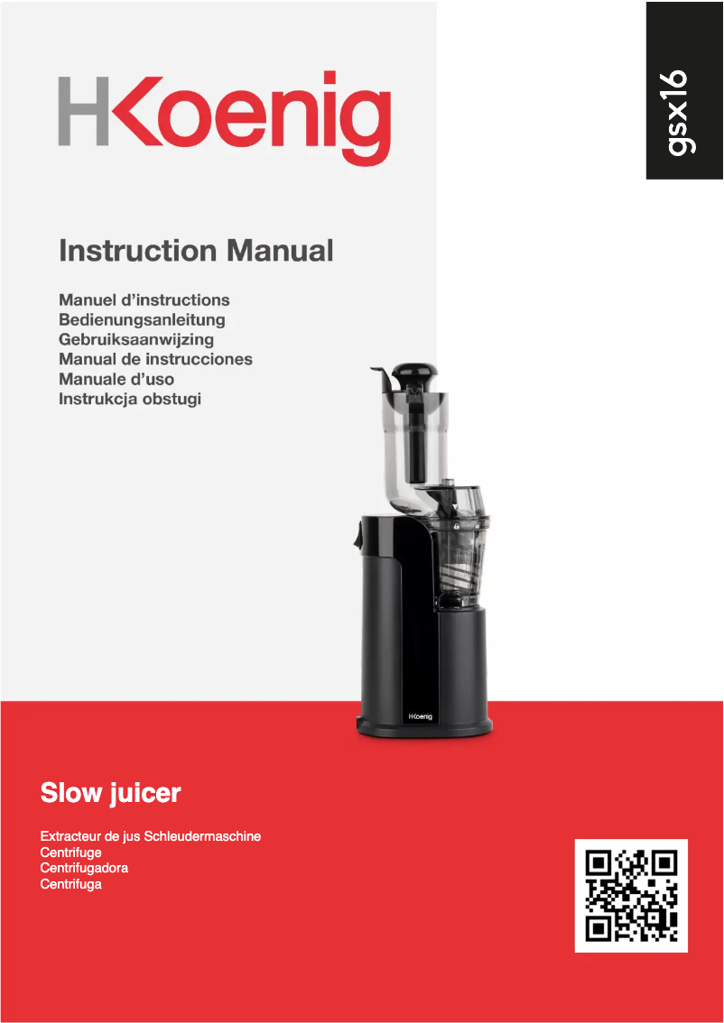 Page 1 of the manual User Manual H.Koenig GSX16