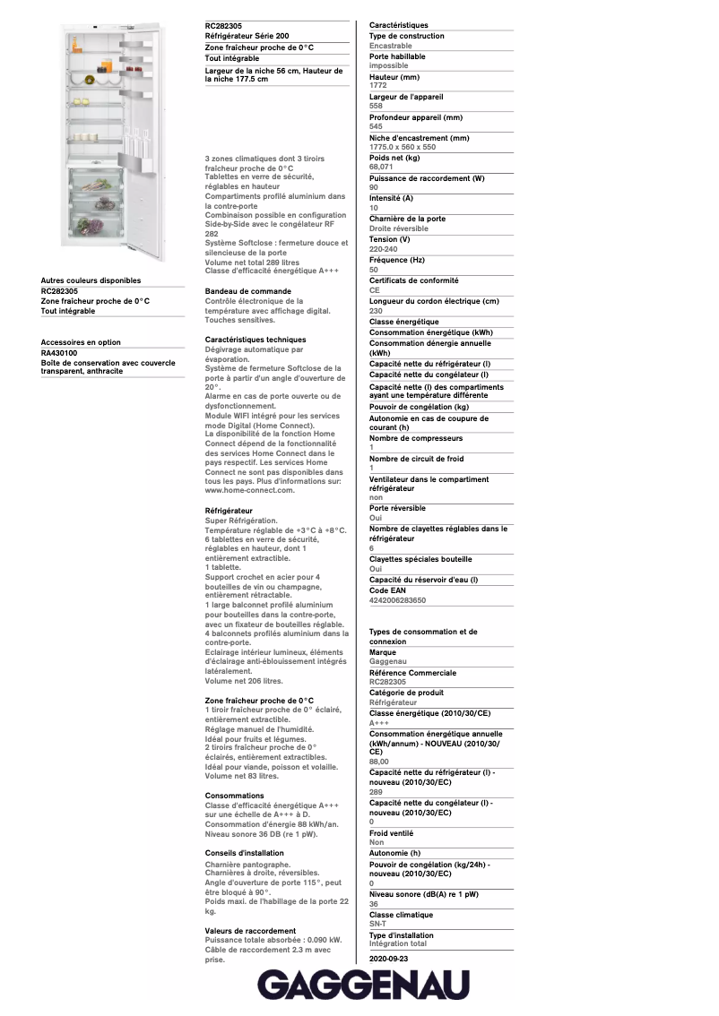 First page image of the manual for RC282305