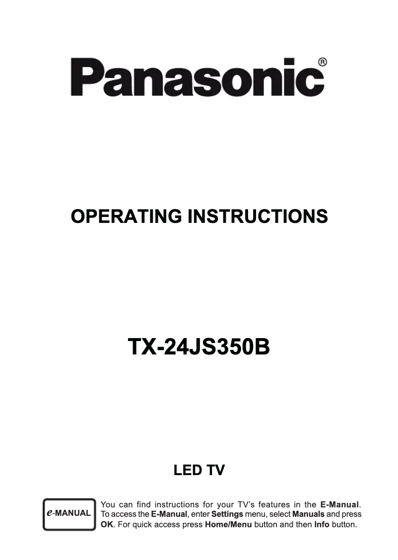 First page image of the manual for TX-24JS350B